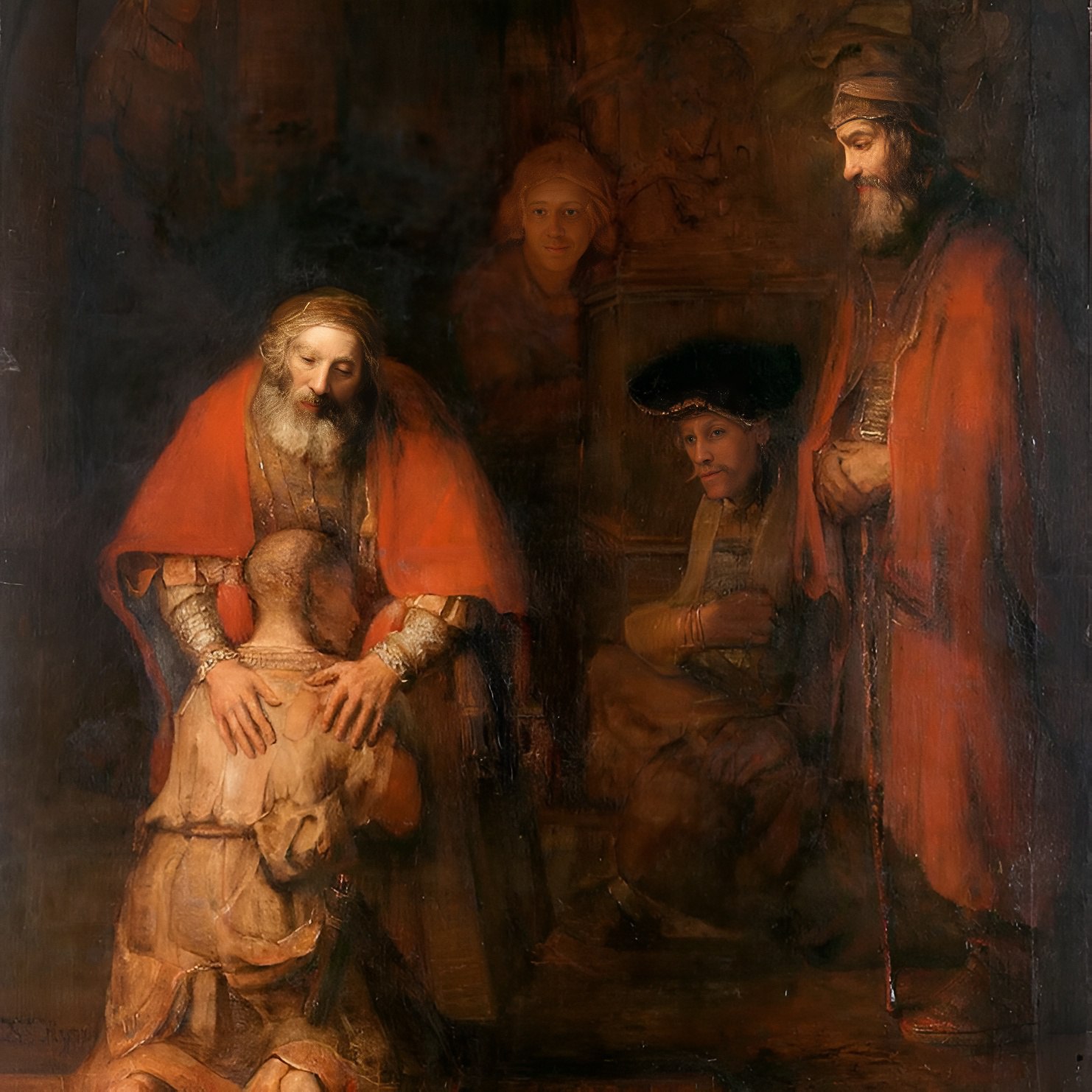 Рембрандт. Возвращение блудного сына (фрагмент). 1666—1669