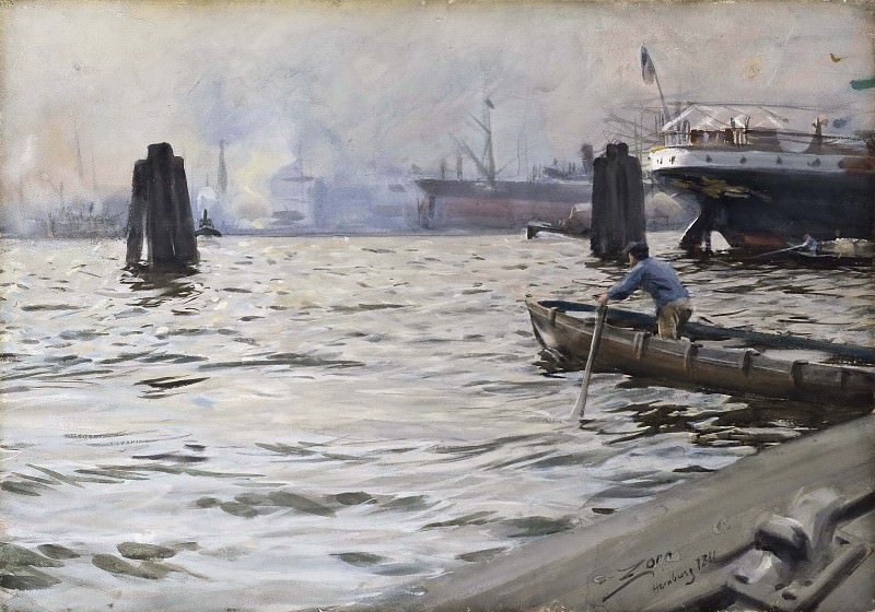 Андерс Цорн. Гамбургский порт. 1891