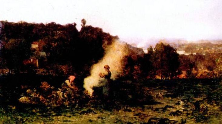 Шарль-Франсуа Добриньи. Лесной пожар. 1871