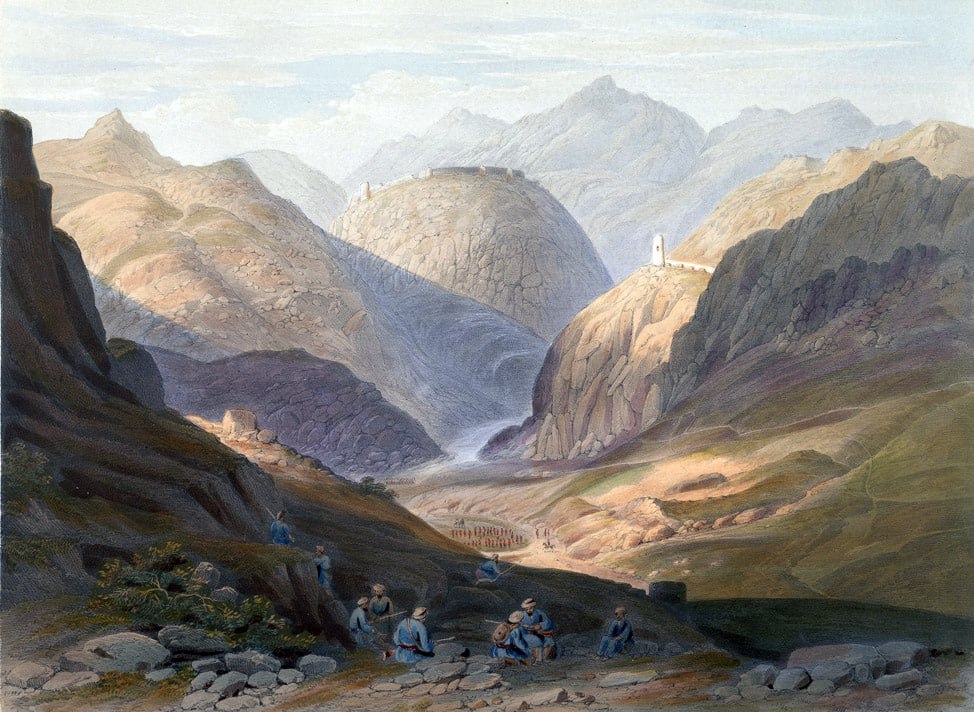 Джеймс Рэттрей. Хайберский перевал с крепостью Алимусджид. 1848.