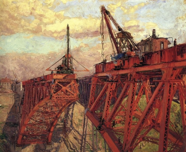 Клэр Шаттлворт. Строительство моста (фрагмент). 1918