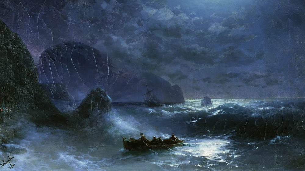 И. К. Айвазовский. Буря на море ночью. 1895 год.