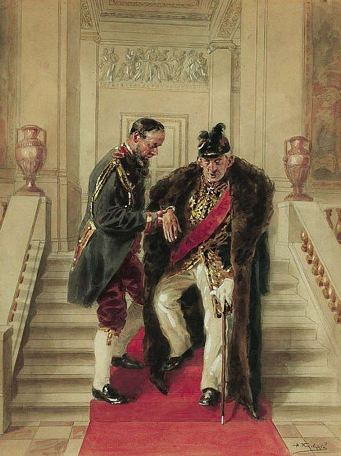 Владимир Маковский. На парадной лестнице. 1914-1919