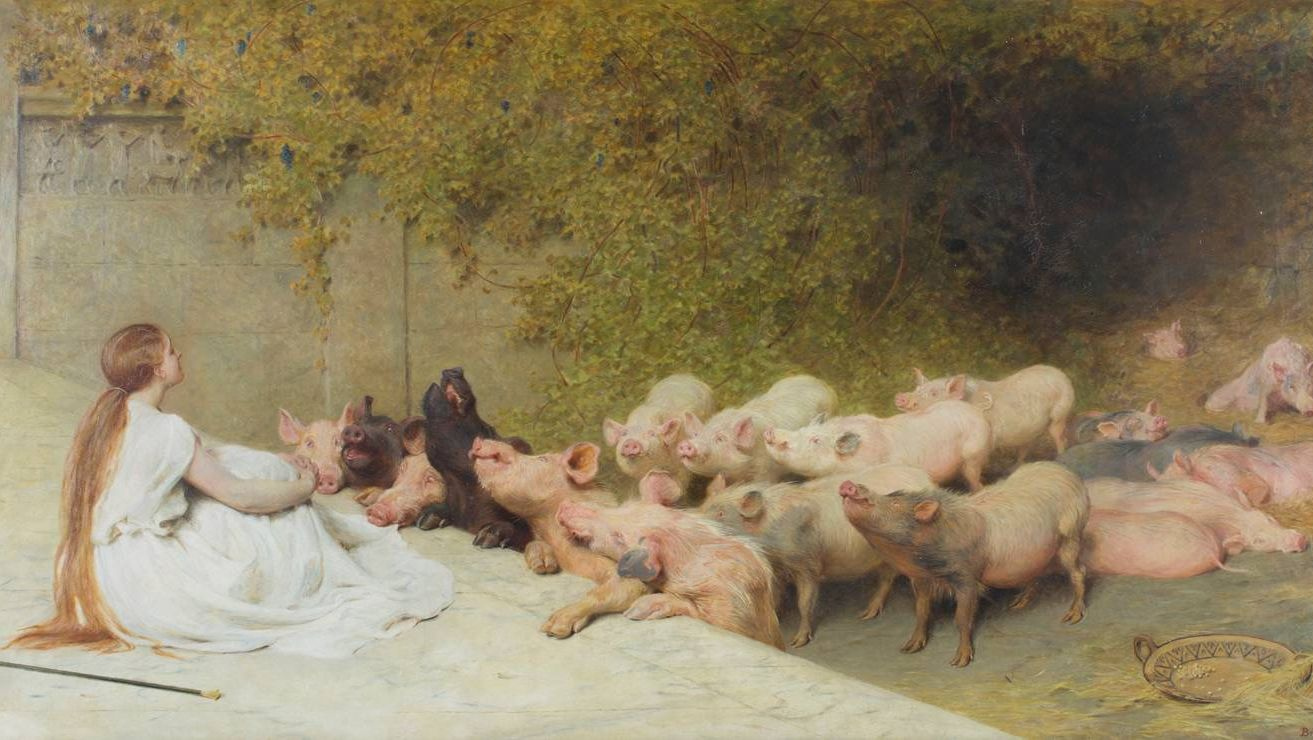 Брайтон Ривьер. Цирцея со свиньями. 1896