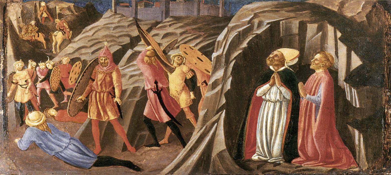 Мастер Кастелло. Святые Иуст и Климент молятся об избавлении от вандалов. 1450