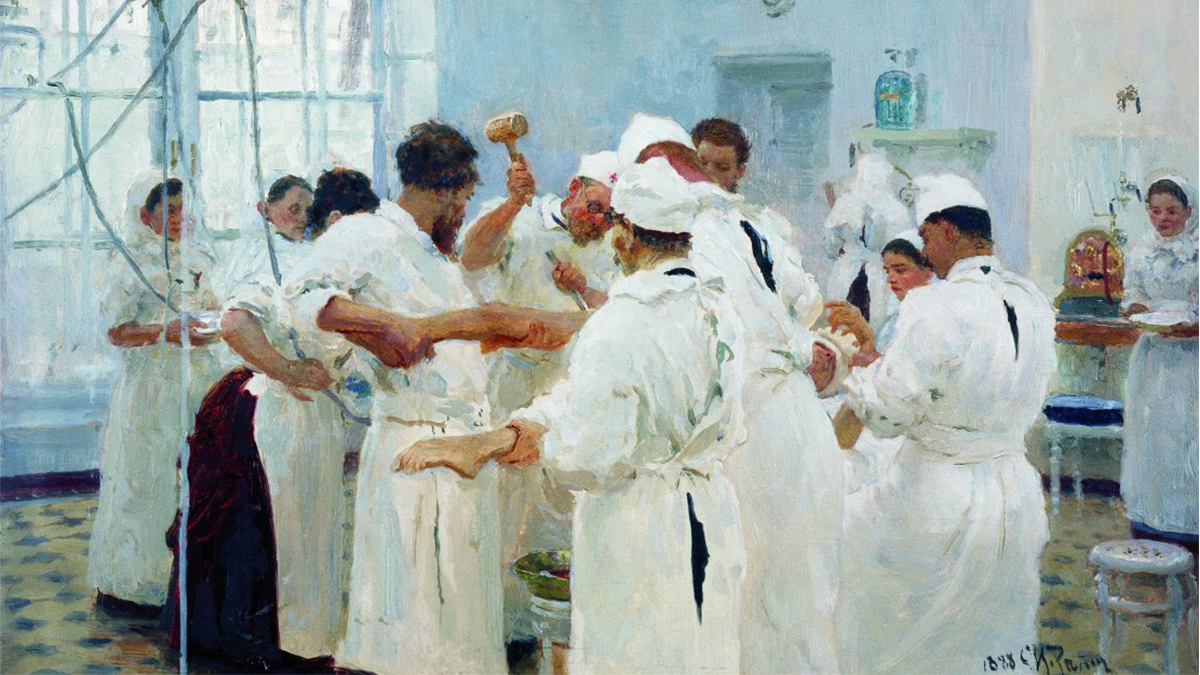 Илья Репин. Хирург Е.В.Павлов в операционном зале.1888.