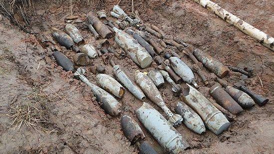 Найденные боеприпасы времен Великой Отечественной войны