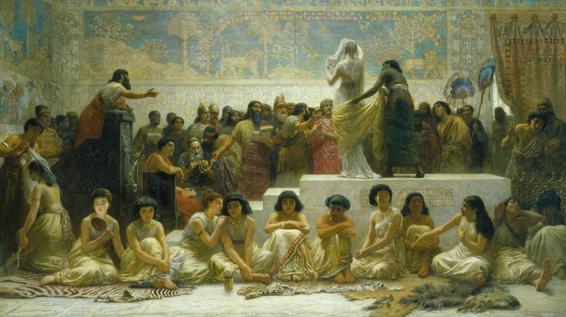 Эдвин Лонгсден Лонг. Вавилонский рынок невест. 1875