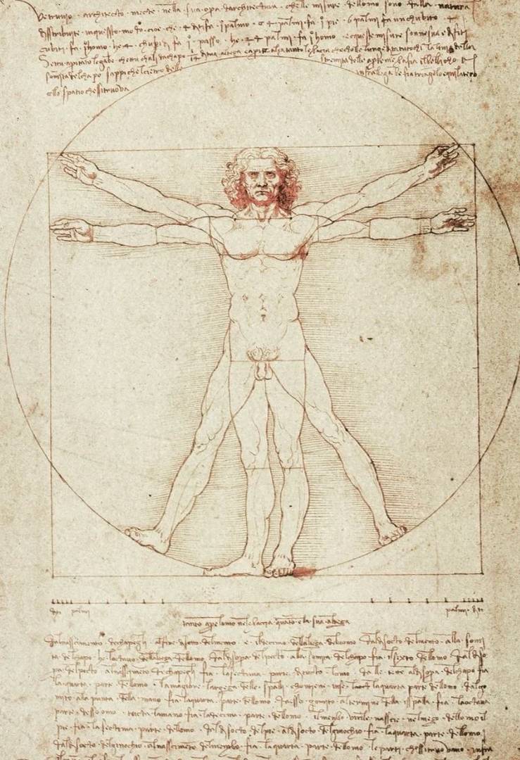 Леонардо да Винчи. Витрувианский человек, 1492