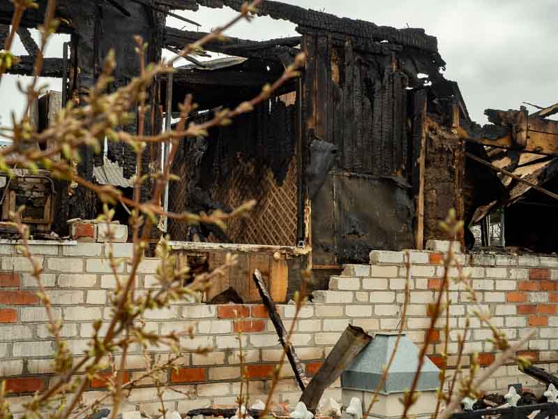 Последствия обстрела ВСУ поселка Климово в Брянской области