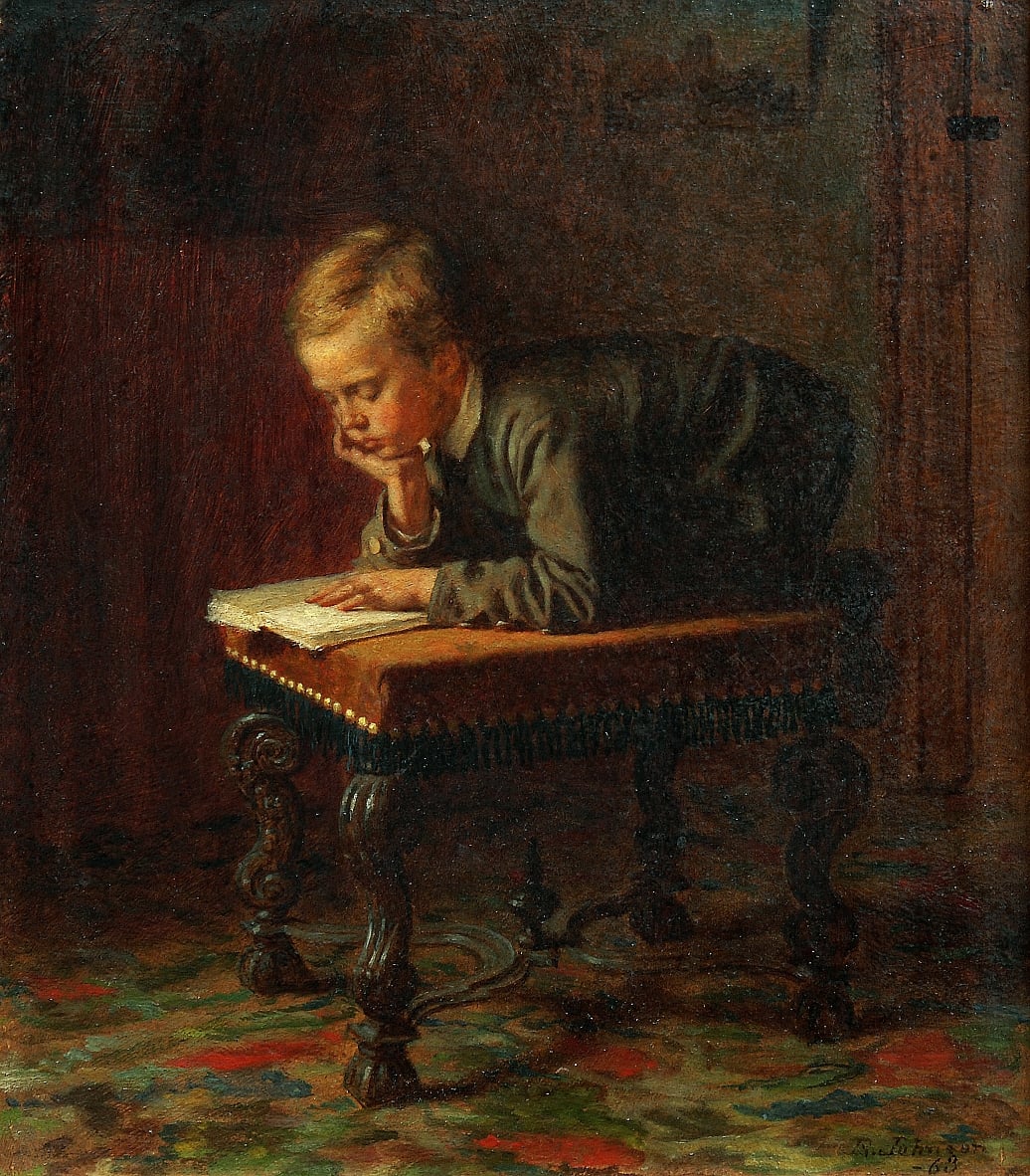 Истман Джонсон. Чтение мальчика. 1863 