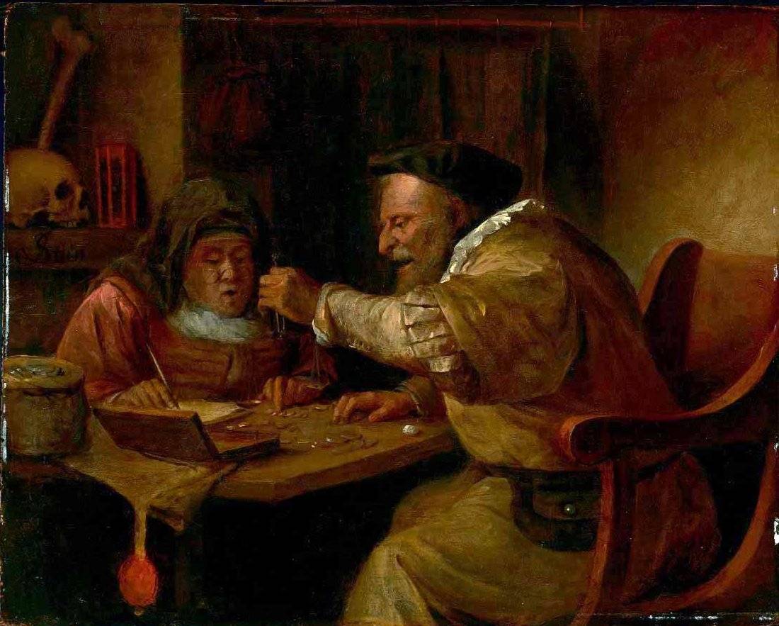 Ян Стен. Подсчёт и взвешивание золотых монет. 1660-е