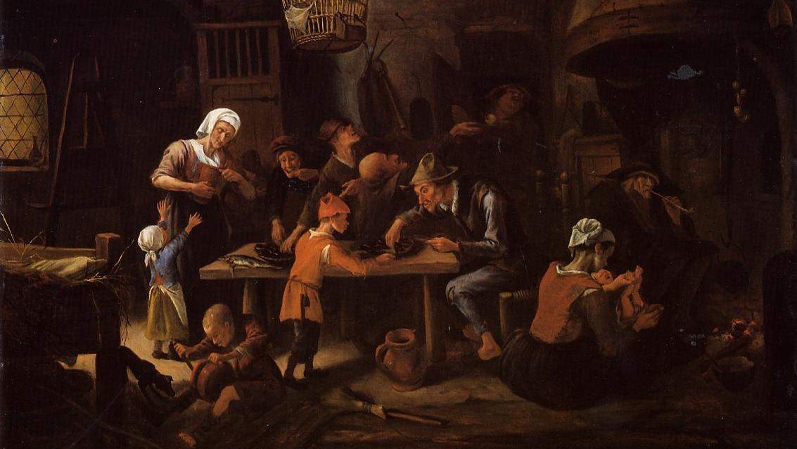 Ян Стен. Кухня бедных. 1650-1655