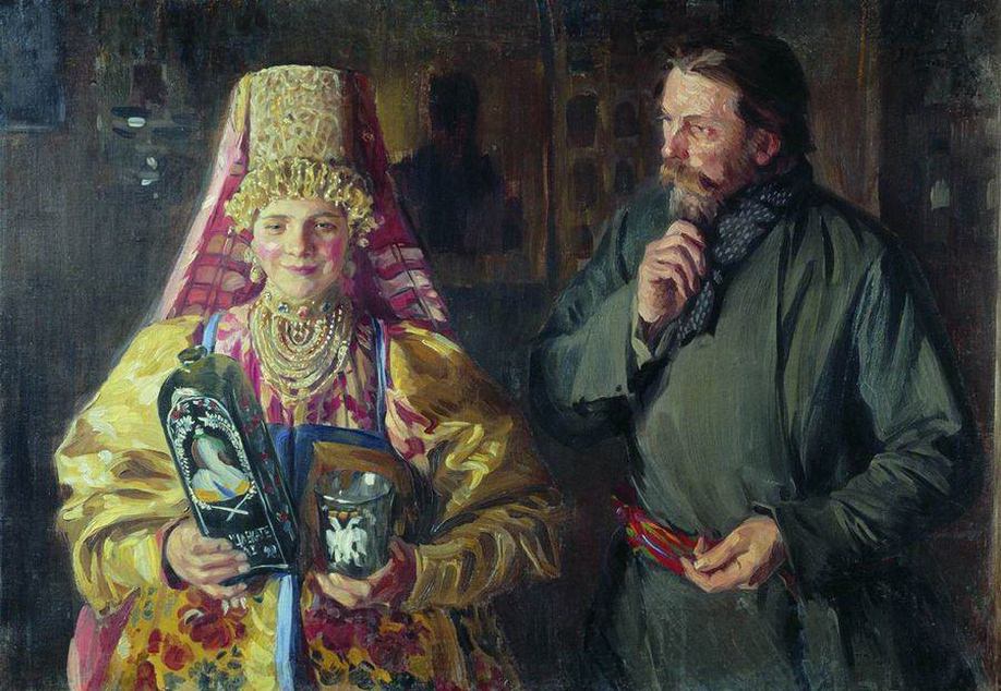 Иван Куликов. С праздником (Зарделась). 1911