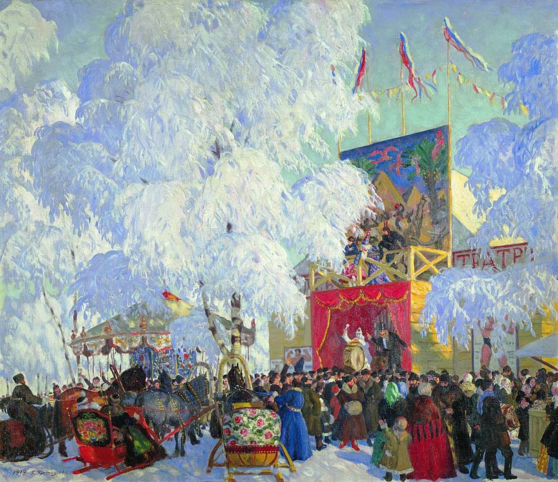 Борис Кустодиев. Балаганы. 1917