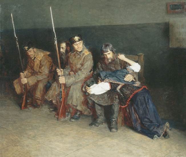 Николай Касаткин. В коридоре окружного суда. 1897