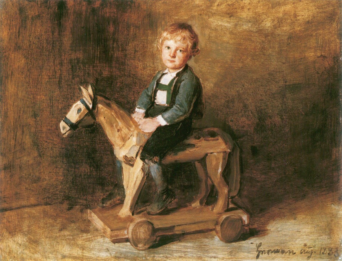 Франц фон Дефреггер. Мальчик на деревянной лошадке. 1883