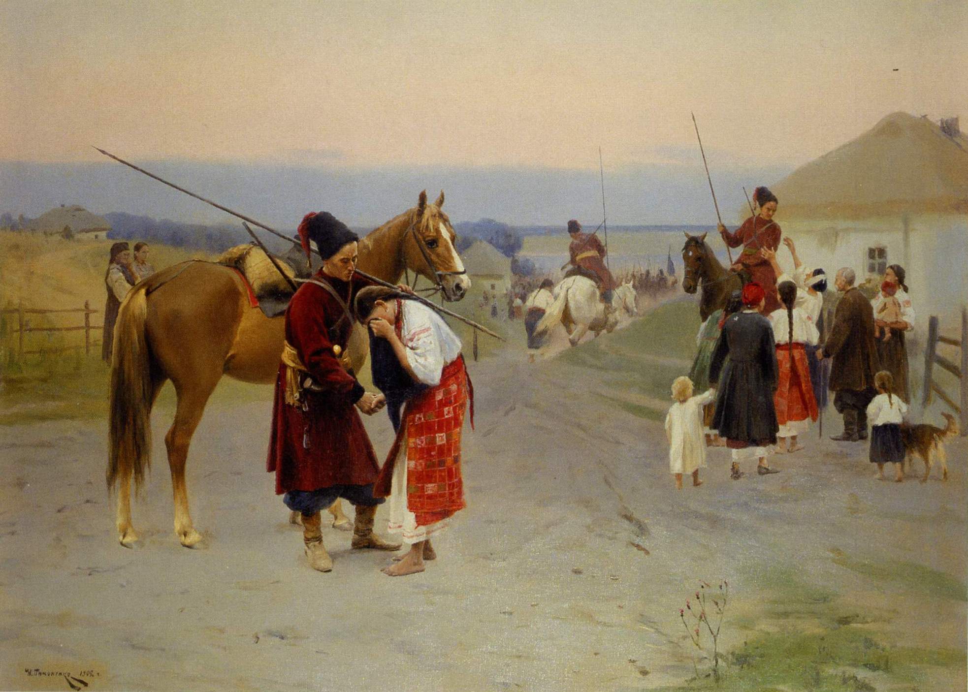 Николай Пимоненко. В поход (Проводы казаков). 1902