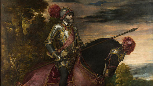 Тициан. Император Карл V в сражении при Мюльберге (фрагмент). 1548.