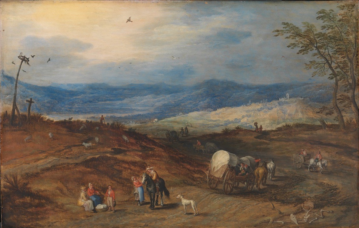 Йоос де Момпер. Пейзаж с дорогой, ведущей мимо места казни. 1618-1621