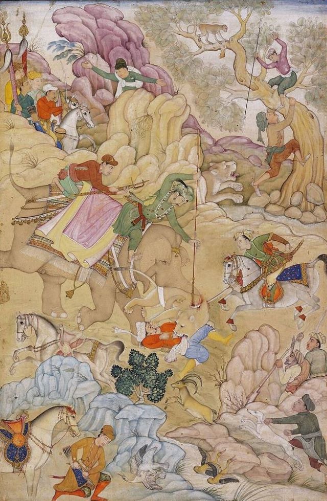 Джахангир охотится на льва