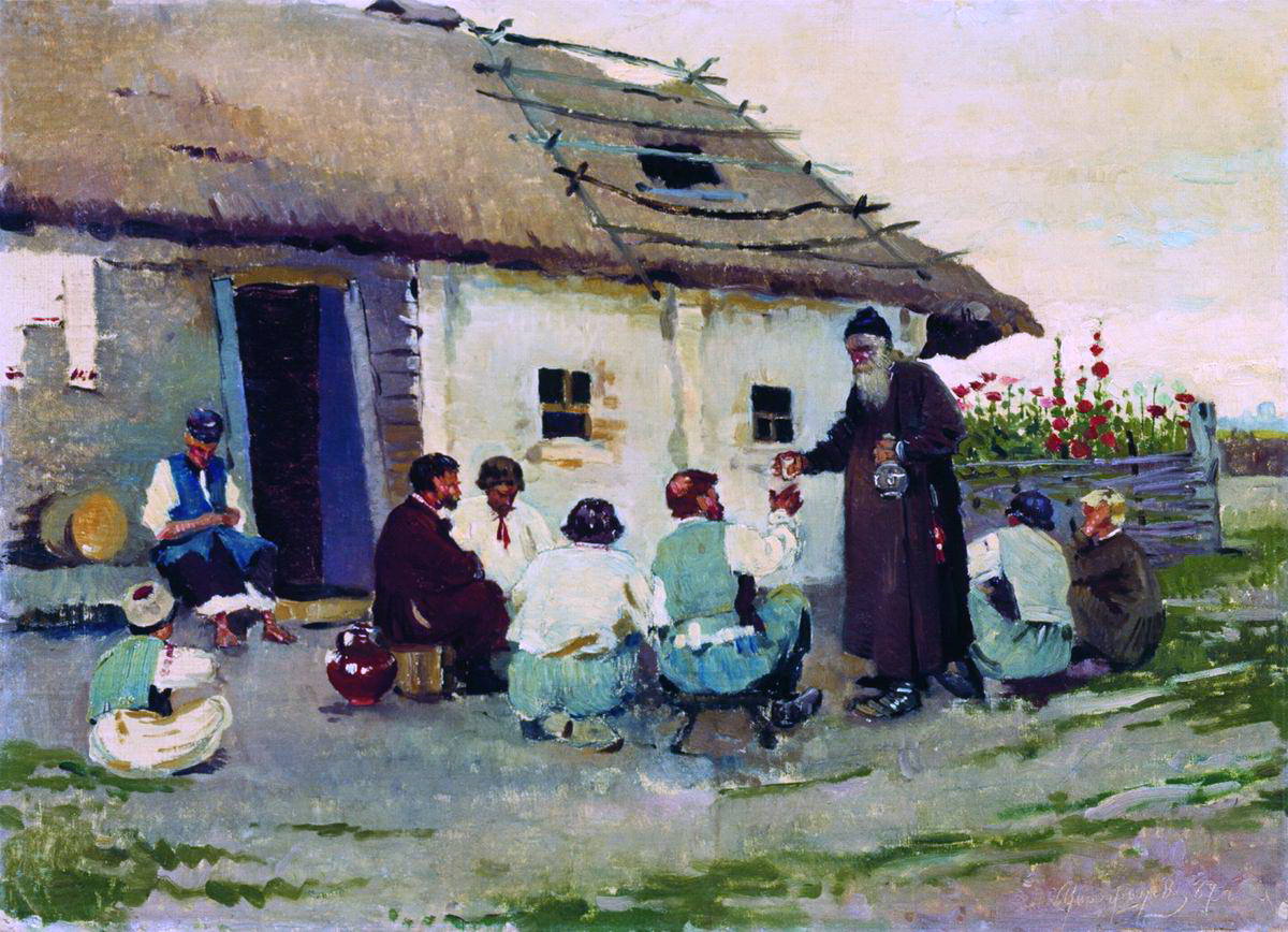 Сергей Виноградов. У корчмы. 1887