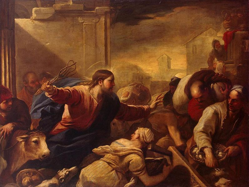 Джордано Лука. Изгнание торгующих из храма. 1675