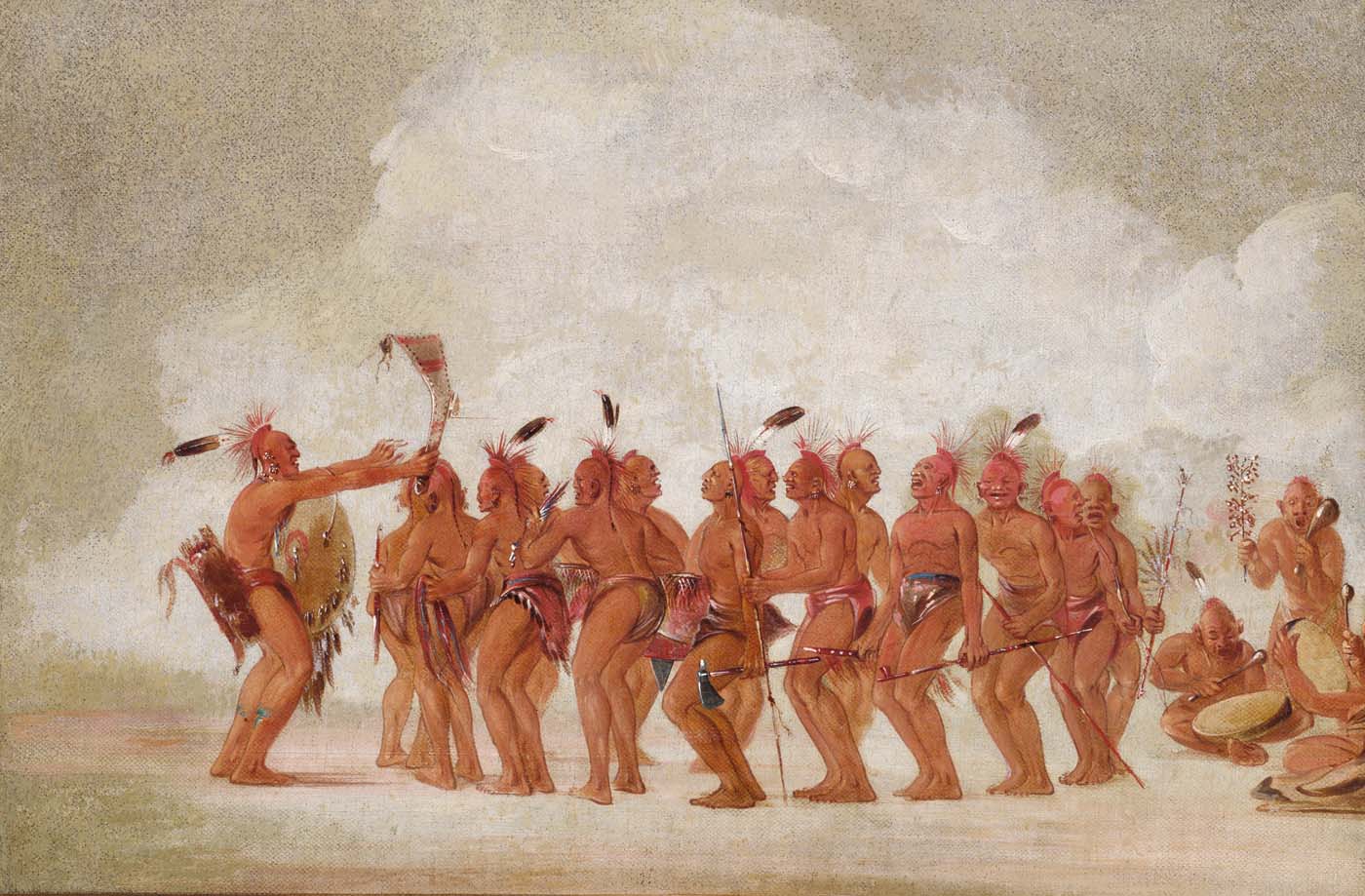 Джордж Кэтлин. «Танец рабов» в племени сауков и маскогов. 1835-1837