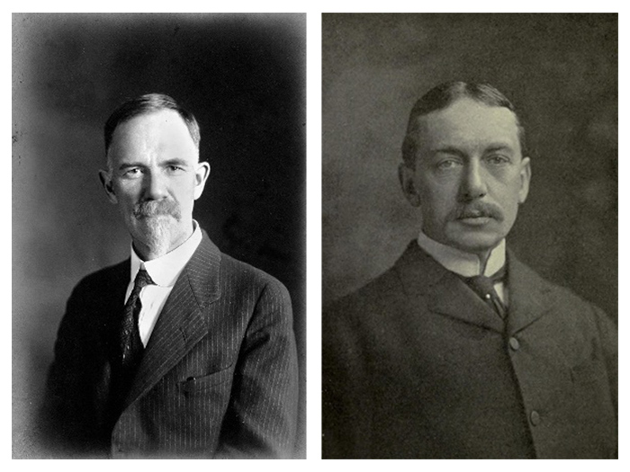 Чарльз Б. Дэвенпорт (слева), Генри Фэрфилд Осборн (справа)
