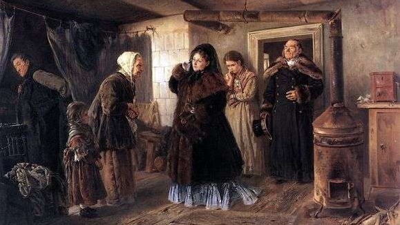 Владимир Егорович Маковский. Посещение бедных. 1874