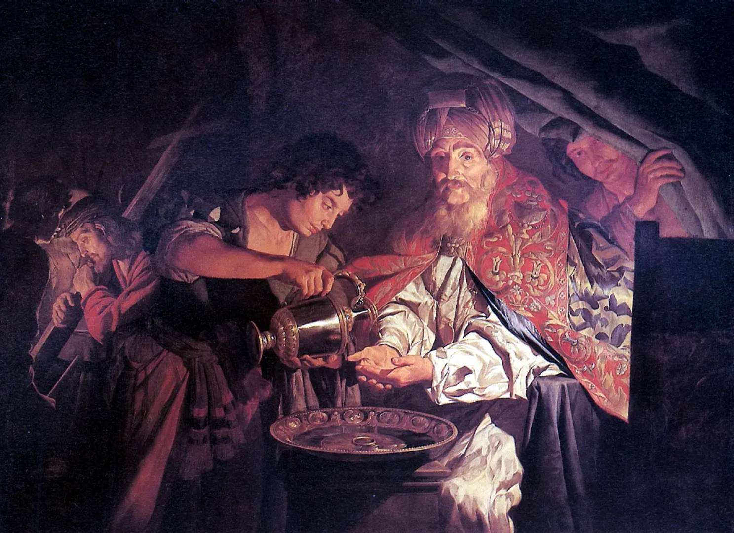 Маттиас Стом. Пилат, умывающий руки. Между 1640 и 1650