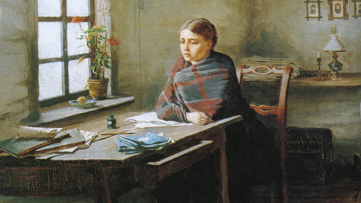 Константин Трутовский. Сельская учительница (фрагмент). 1883