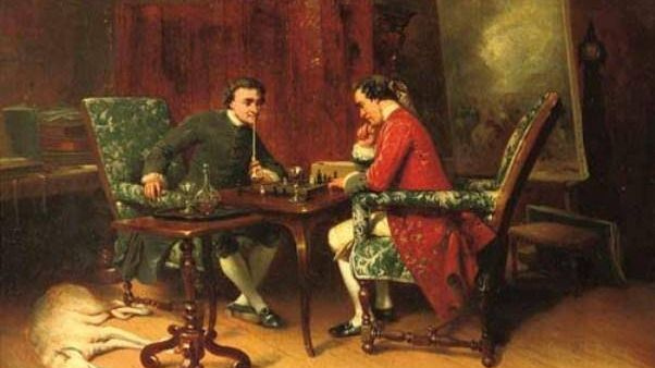 Жан-Луи-Эрнест Месонье. Игра в шахматы (фрагмент). 1841