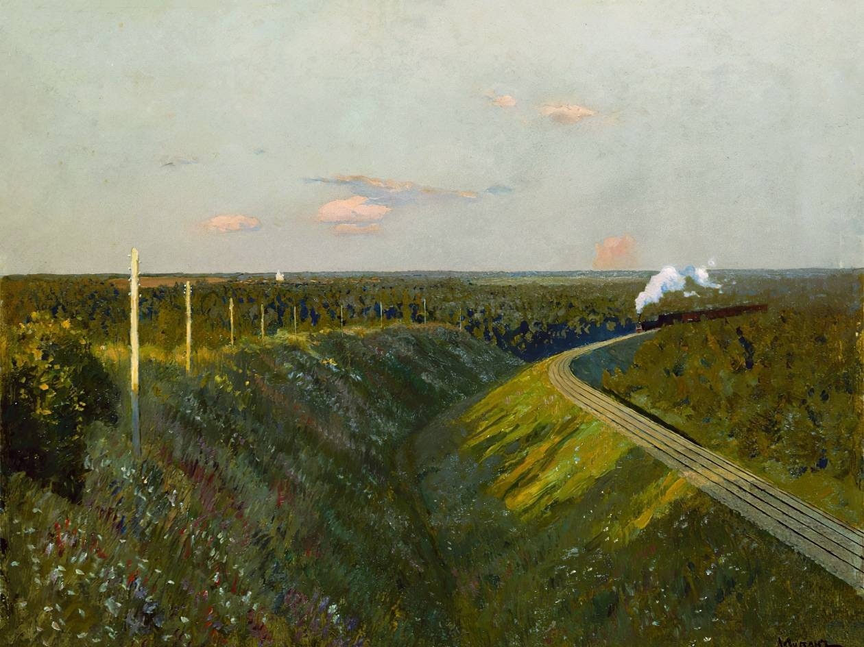 Исаак Левитан. Поезд в пути (фрагмент). 1890-е