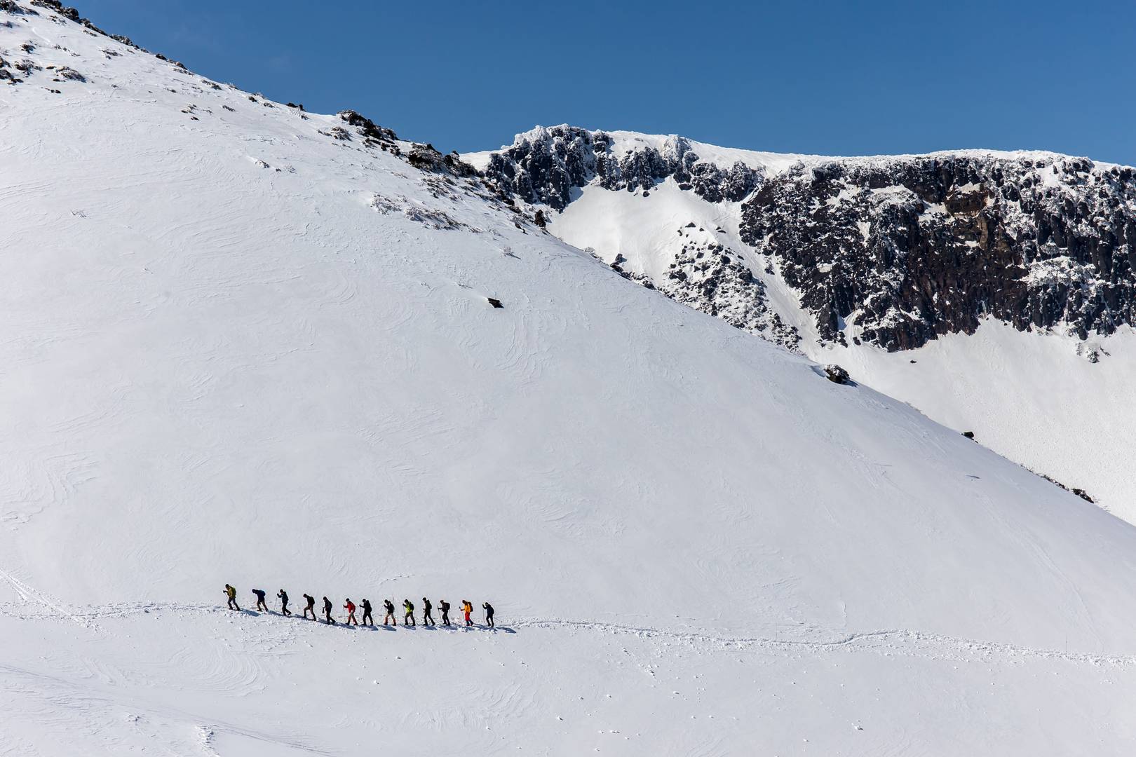 Japan snow slope group