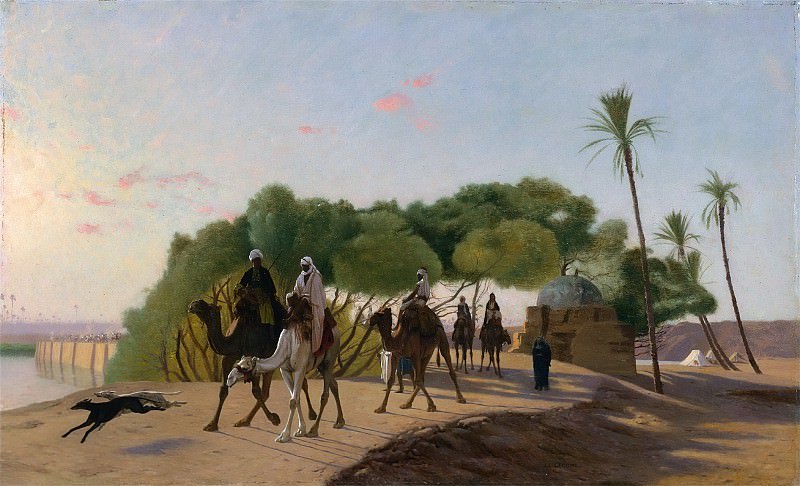 Жан-Леон Жером — Покидая оазис, 1880-90 год.