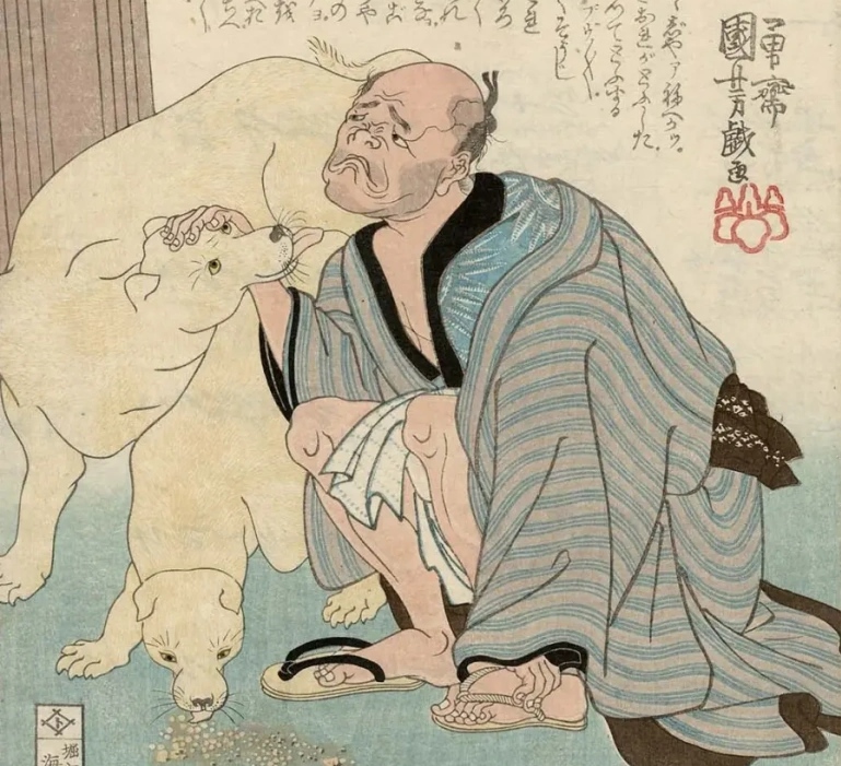 Утагава Куниёси. Тошнотворное пьянство (фрагмент). 1852