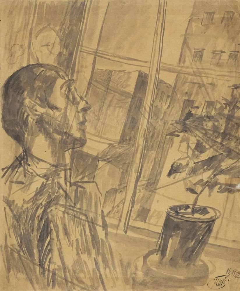 Кузьма Петров-Водкин. Мужчина у окна. 1922
