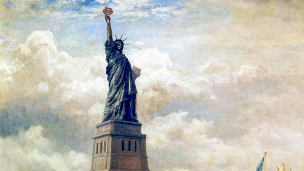 Эдвард Моран. Церемония открытия Статуи Свободы (фрагмент). 1886