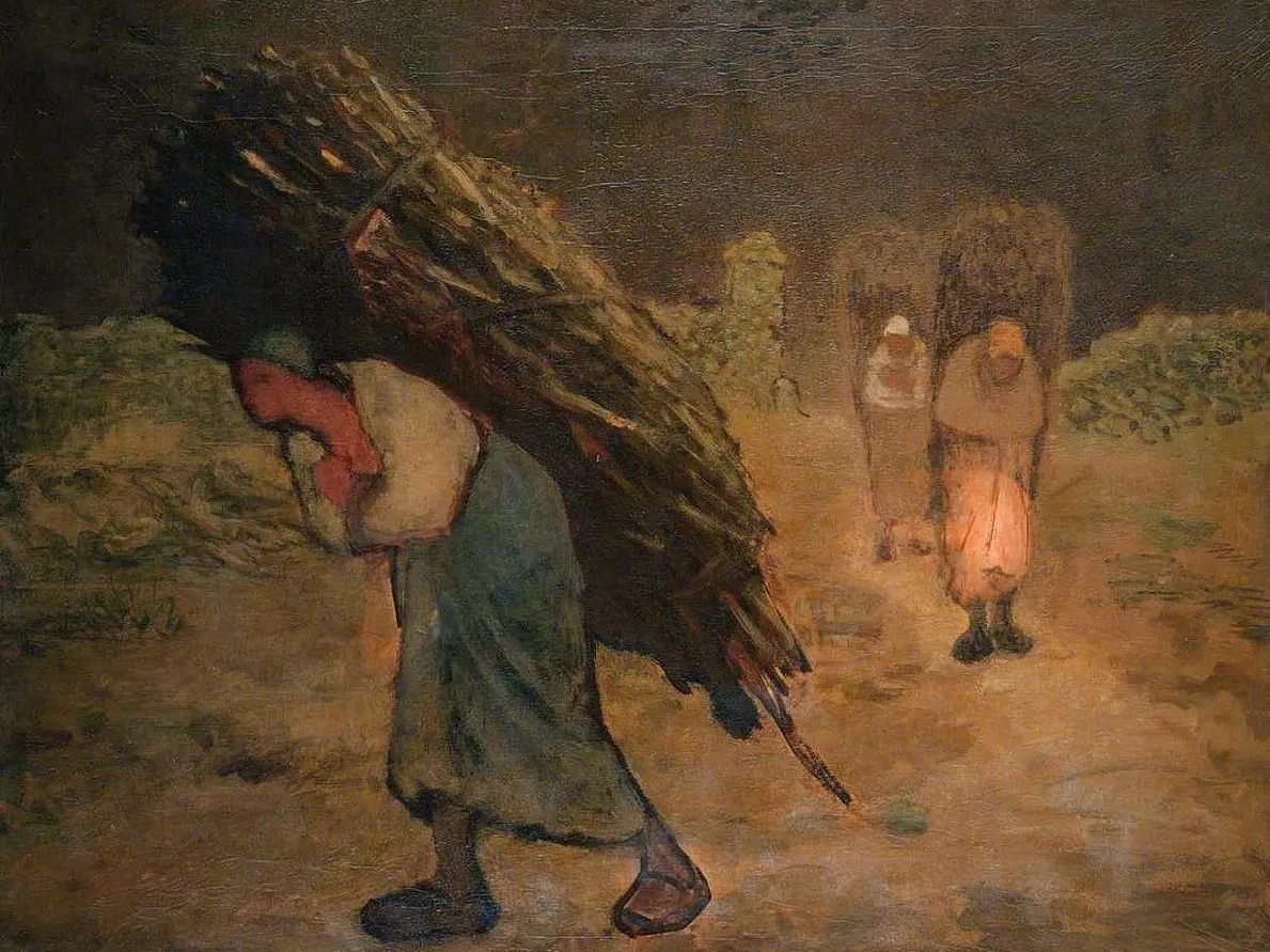 Жан-Франсуа Милле. Зима, собиратели хвороста (фрагмент). 1872