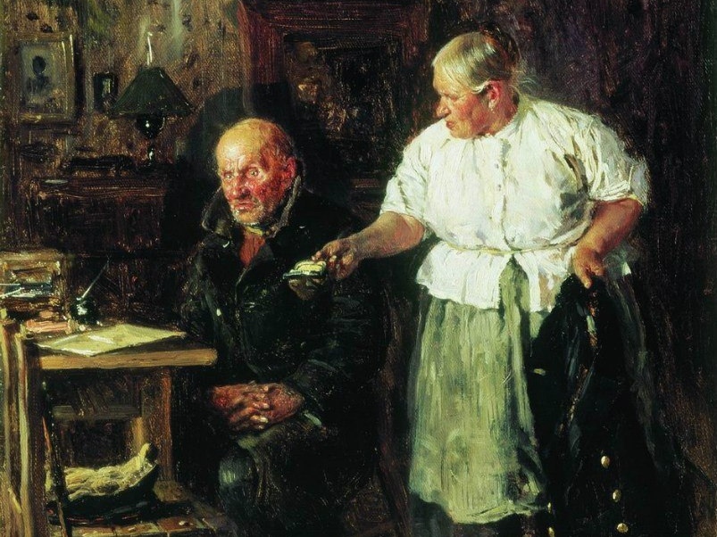Владимир Маковский. Выговор (фрагмент). 1883