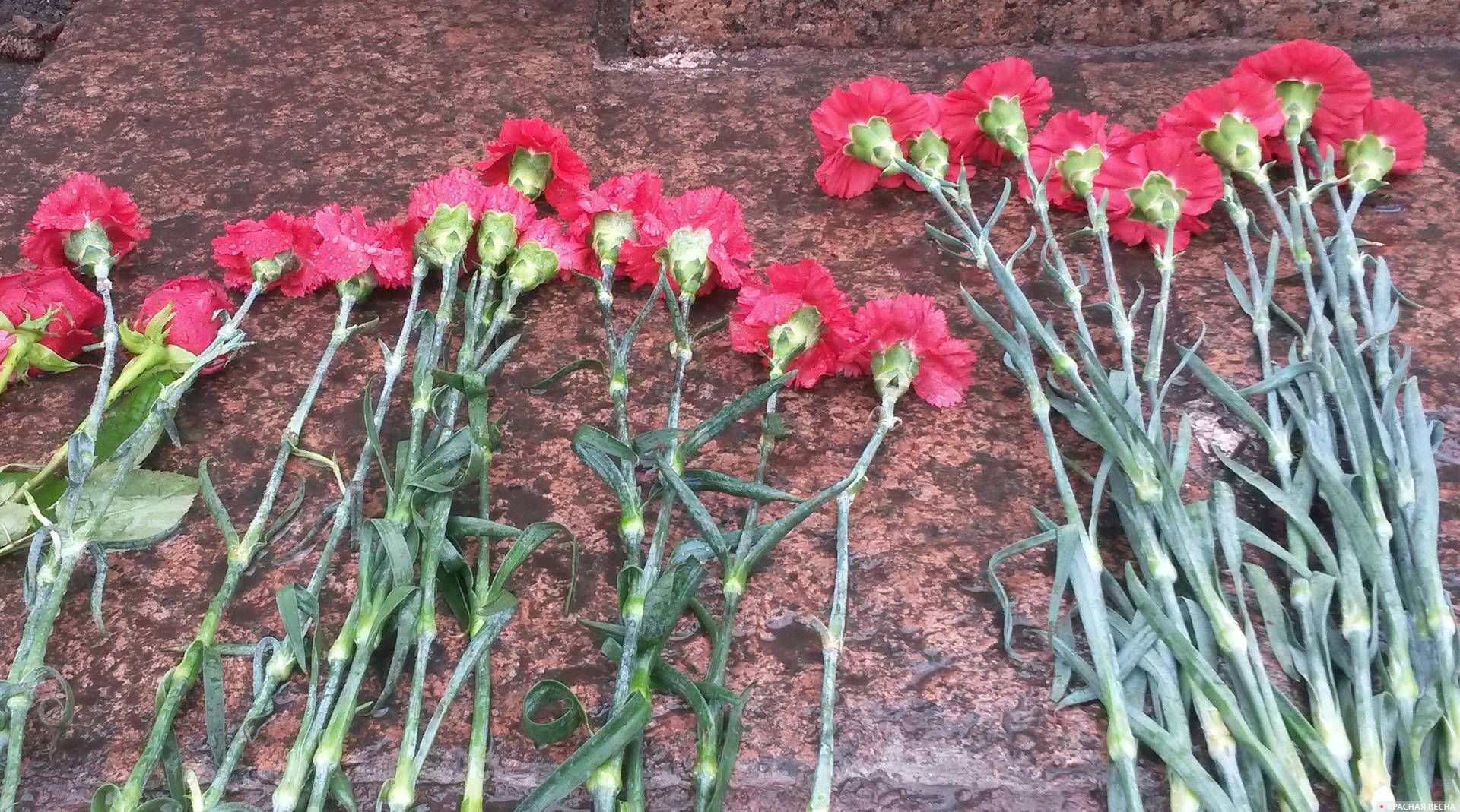 Цветы к памятнику Ленина. Самара
