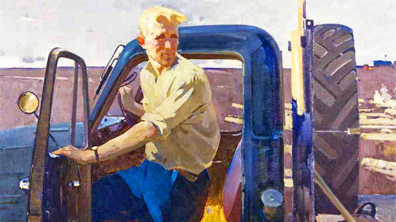 Валентин Жмакин. Портрет шофера.1964