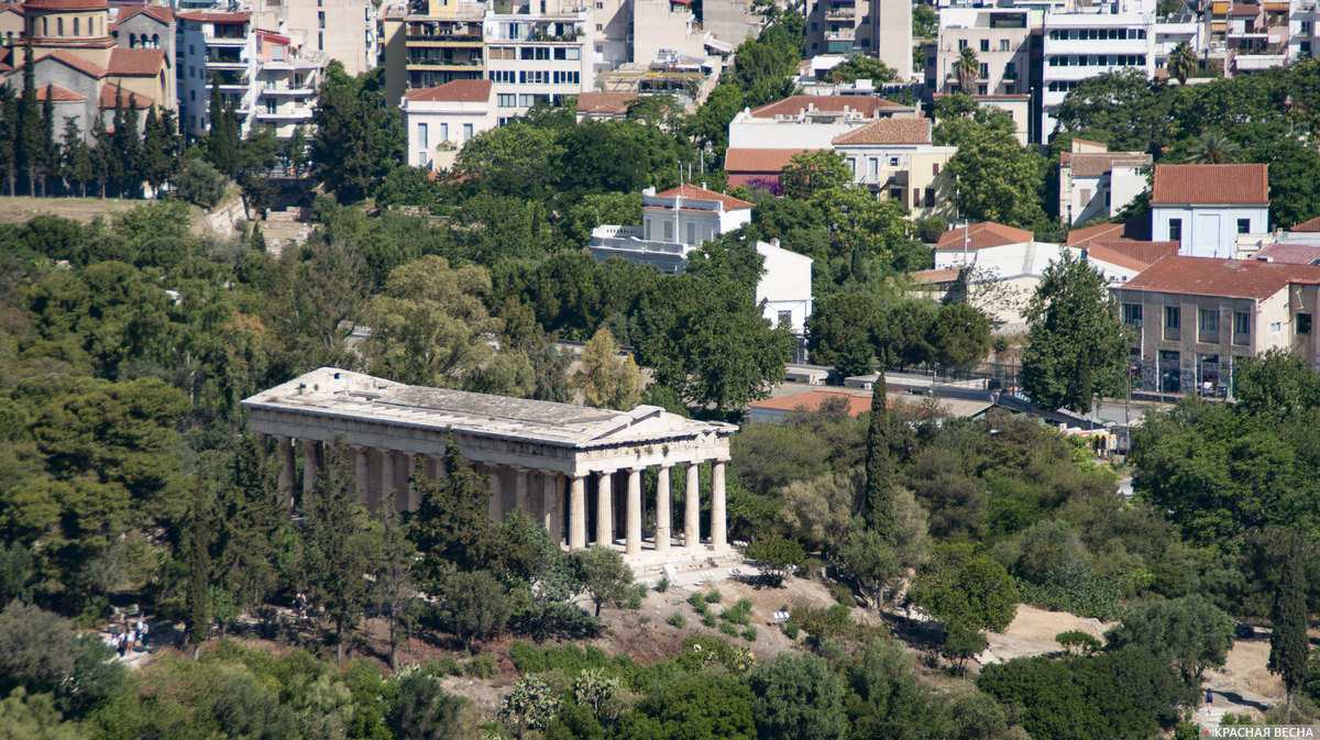 Вид на храм Гефеста. Греция. Афины