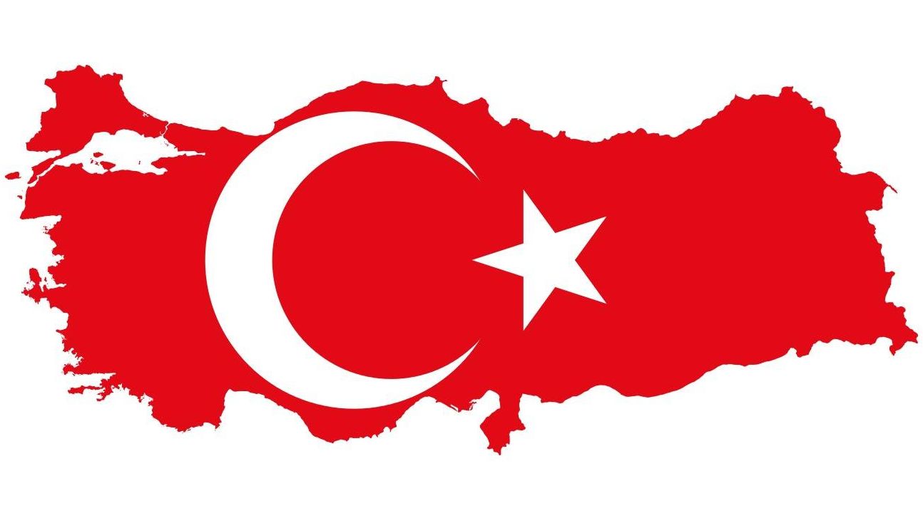 Карта Турции с флагом Турции