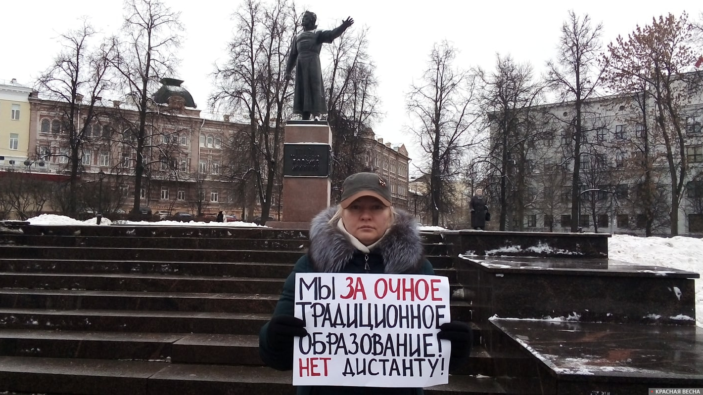 Пятый пикет активистки Ольги напротив нижегородского кремля