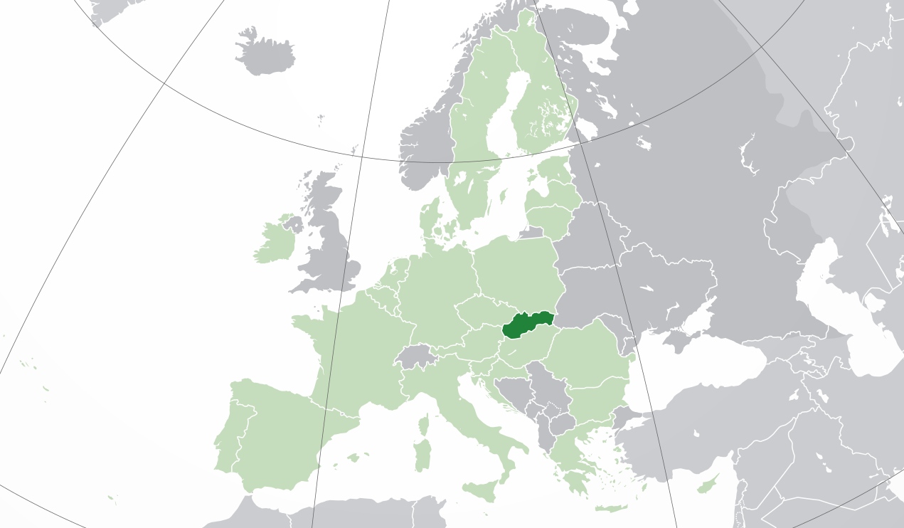 Словакия на карте Европы