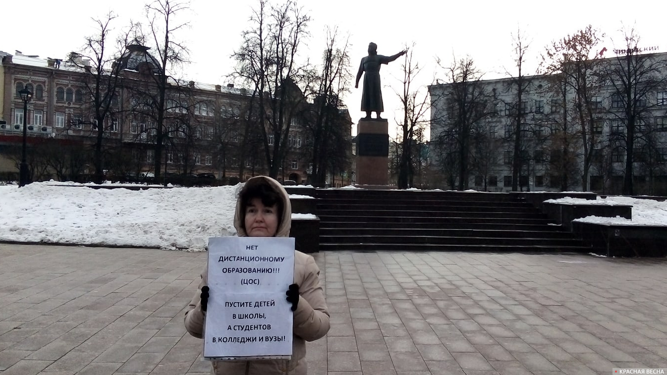 Пикет против дистанта в Нижнем Новгороде