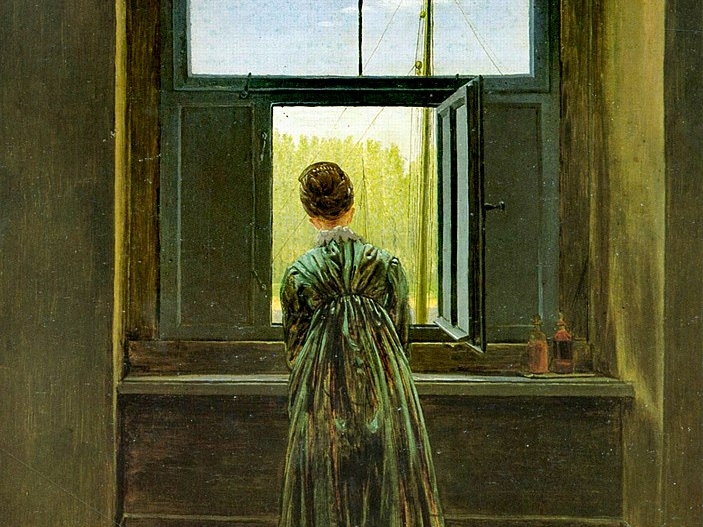 Каспар Давид Фридрих. Женщина у окна (фрагмент). 1822