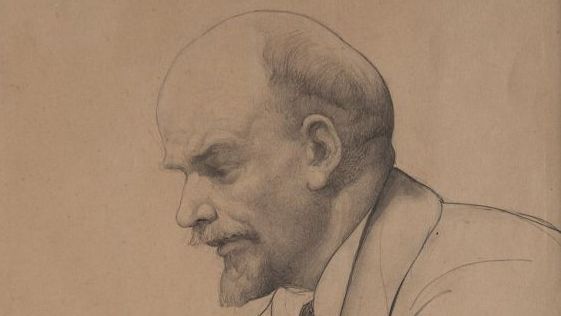 Исаак Бродский. Рисунок с натуры. Ленин. 1920